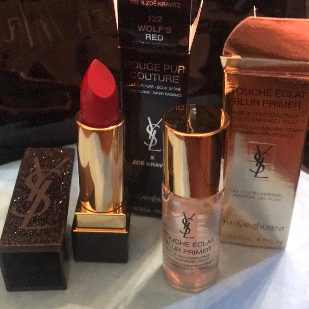3 pc set 1 lip 1 face primer 1 make up bag